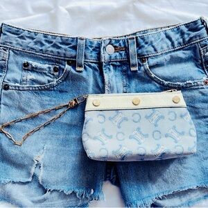 Celine Blue & Cream Small Clutch/Pouch Authentic